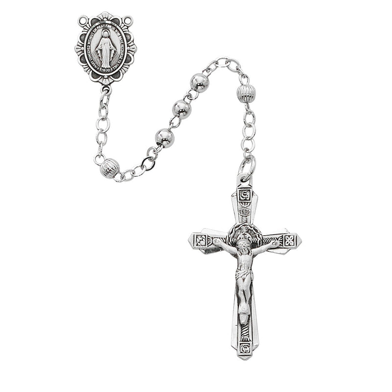 All Sterling Silver Rosary – 4 mm