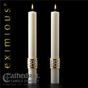 Merciful Lamb matching complementing altar candle, sold as a pair by Cathedral