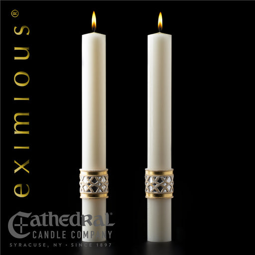 Merciful Lamb matching complementing altar candle, sold as a pair by Cathedral