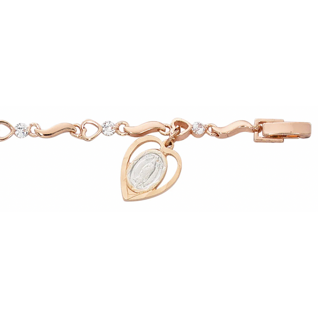 Bracelet - 7.5 in Rose Gold Cubic Zirconia Bracelet, Boxed