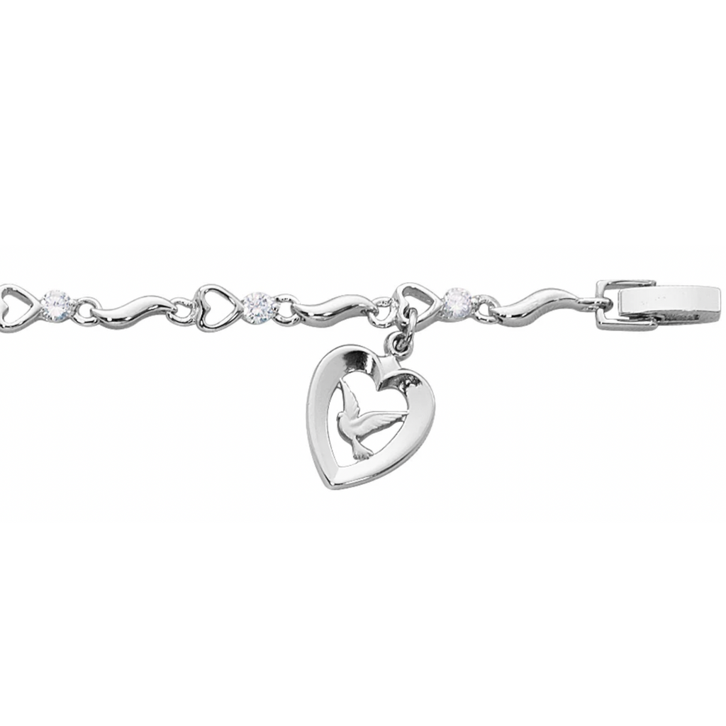 Holy Spirit Bracelet - 7.5in Cubic Zirconia Holy Spirit Bracelet Boxed