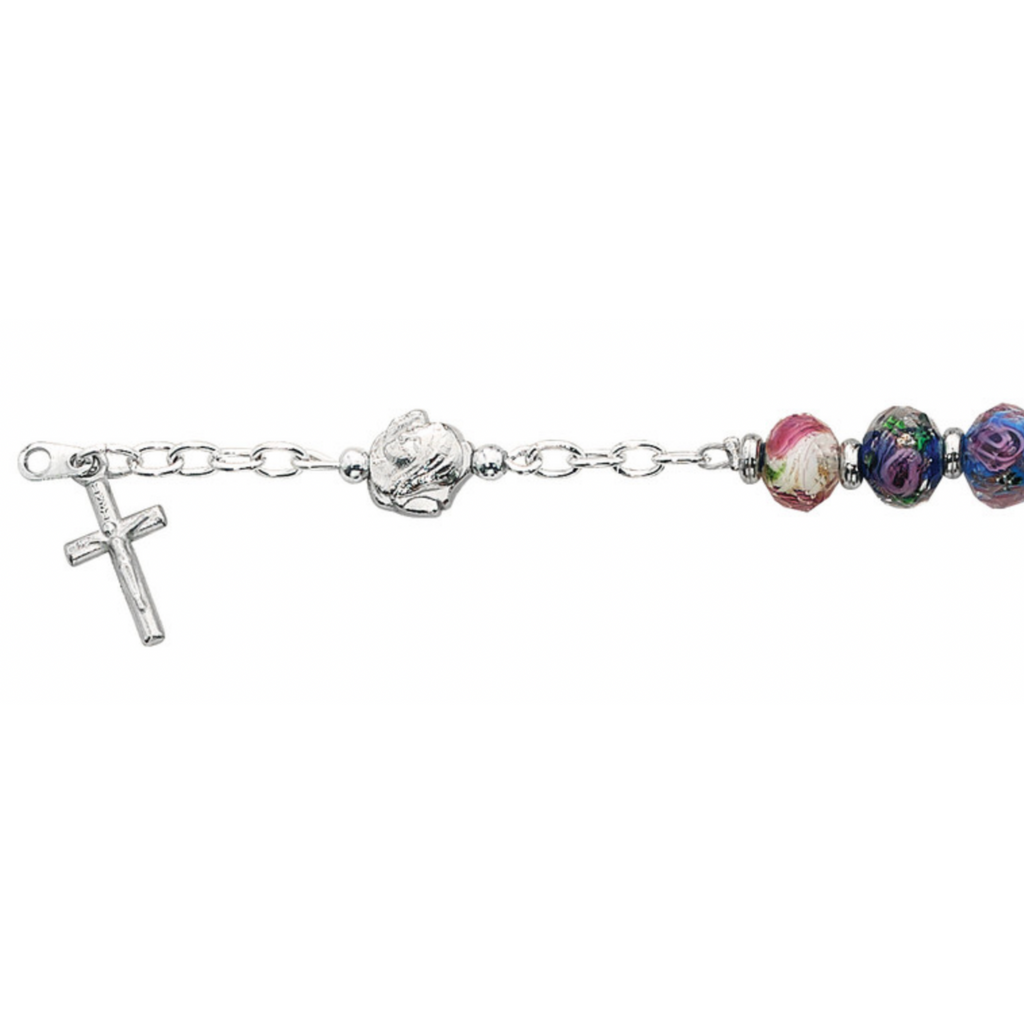 Bracelet - 7.5in Multi Crystal Rosary Bracelet Boxed