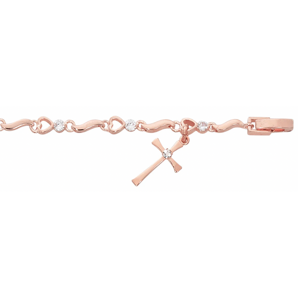 Bracelet - 7.5 in Rose Gold Cubic Zirconia Bracelet, Boxed