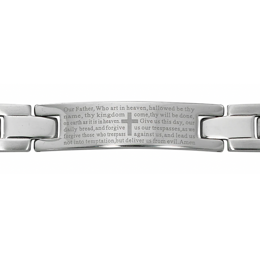 Men's Stainless Steel Our Father Bracelet, Boxed