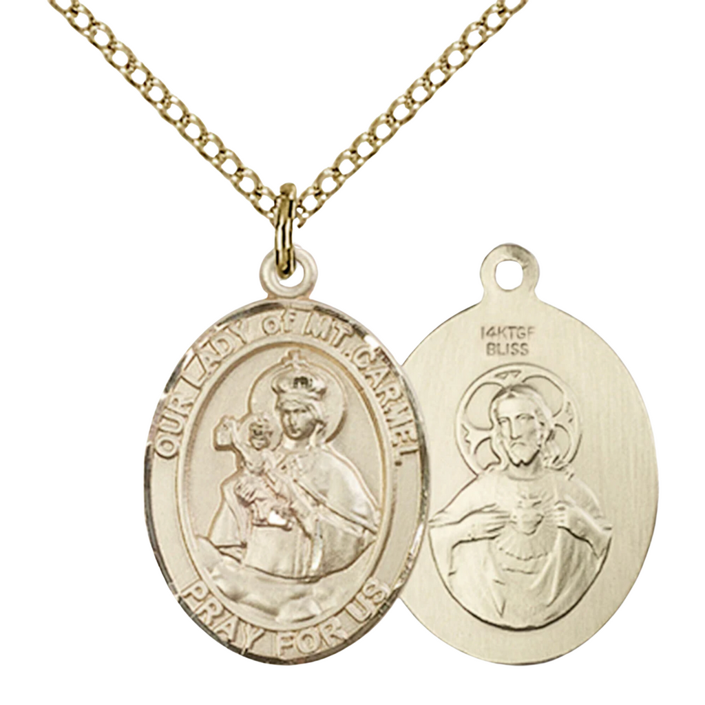 Our Lady of Mount Carmel Necklace Gold Filled 18"