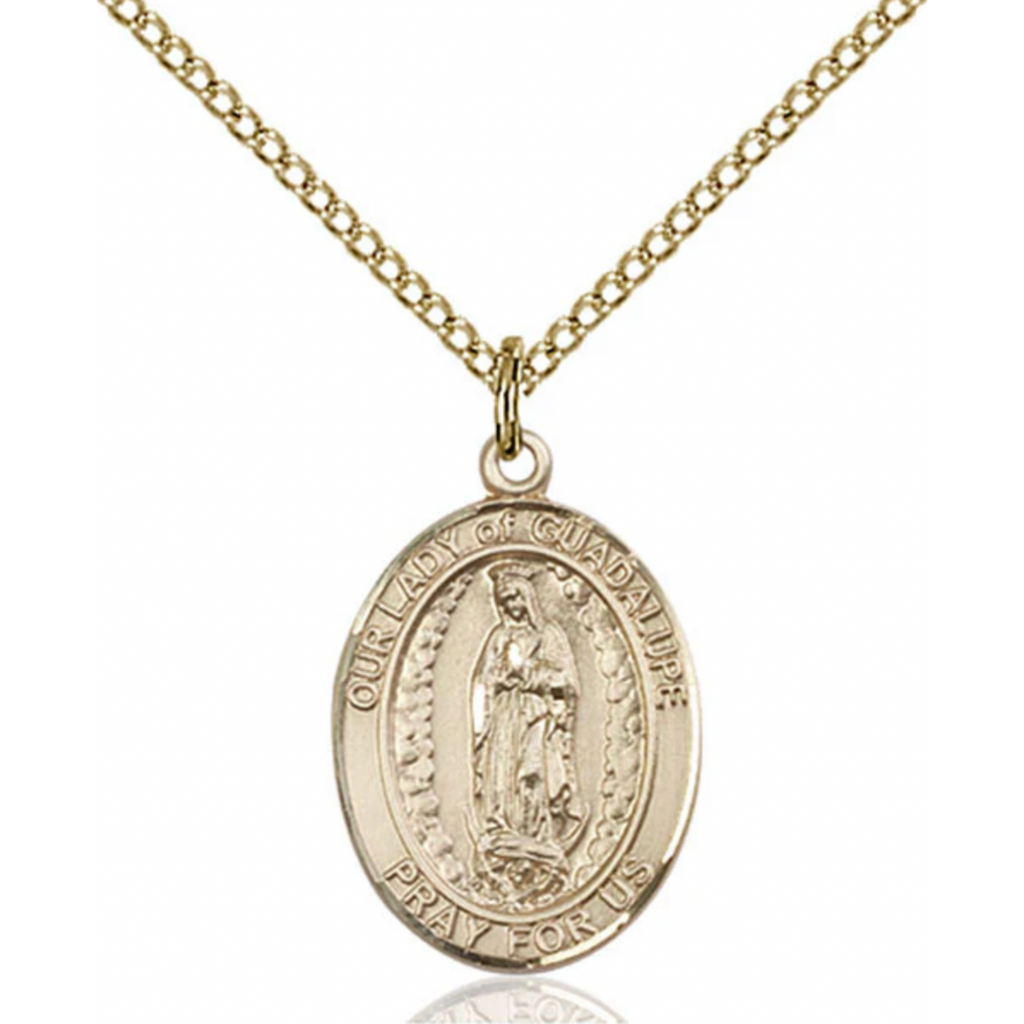 Our Lady of Guadalupe Necklace Gold Filled 18"