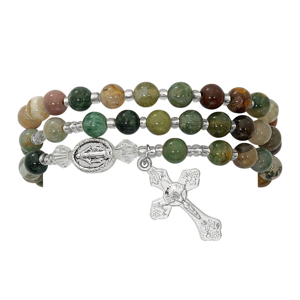 India Agate Twistable Rosary Bracelet