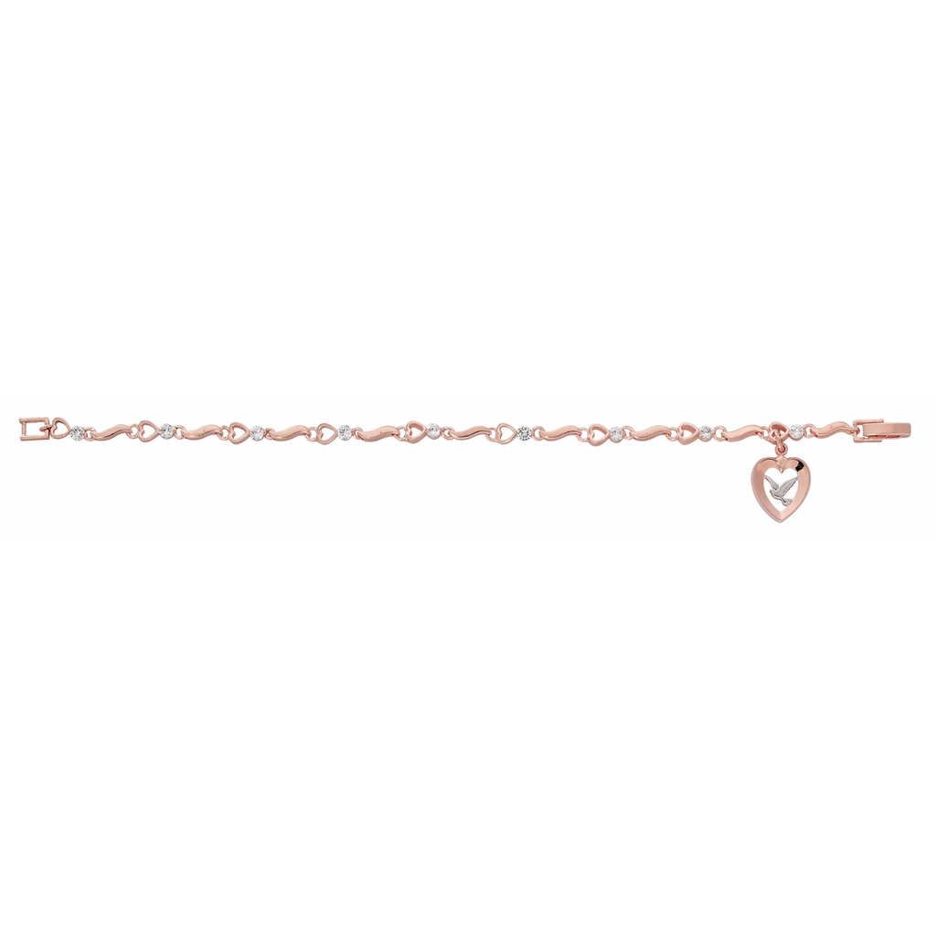 Bracelet - 7.5 in Rose Gold Cubic Zirconia Bracelet, Boxed