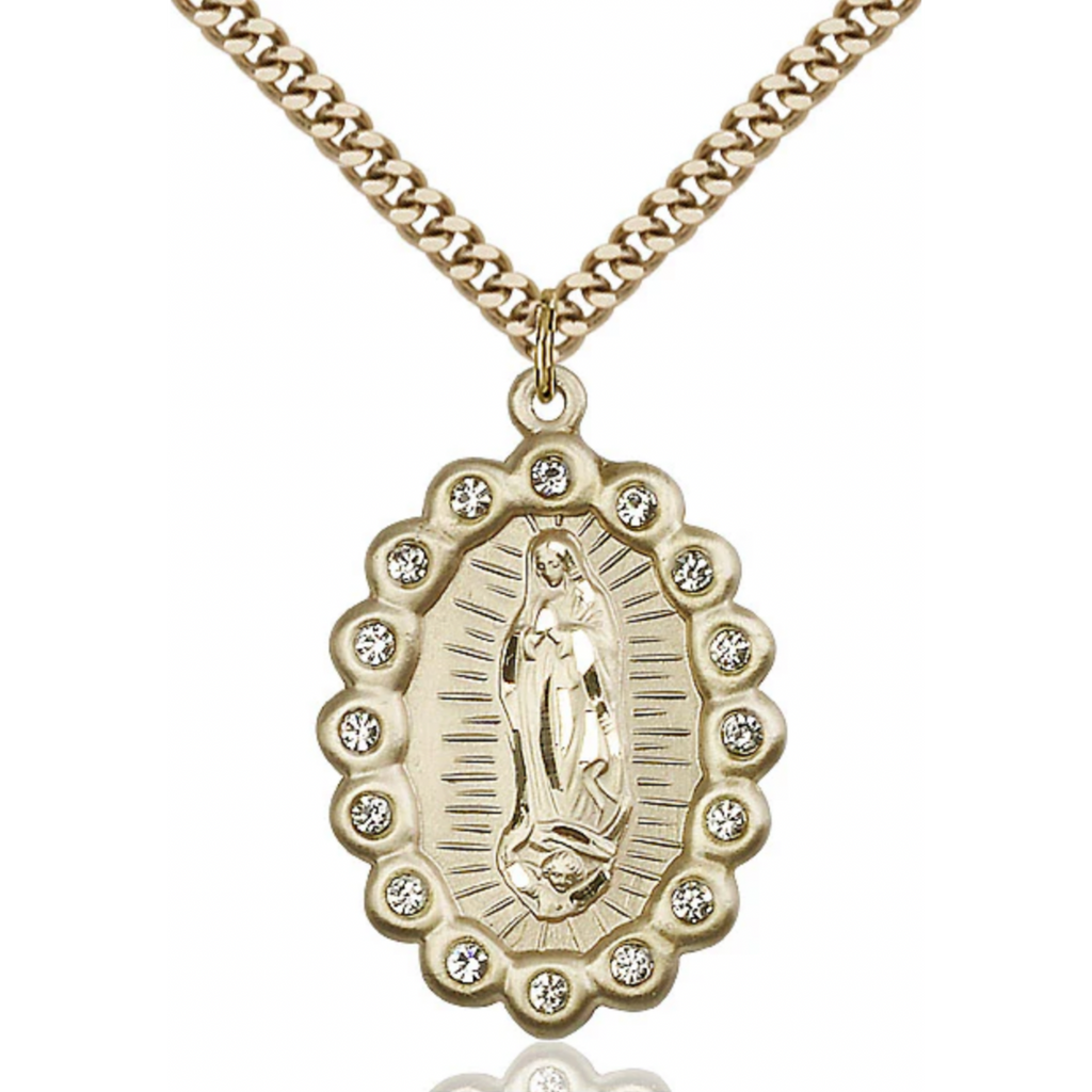 Our Lady of Guadalupe Medal Birthstone April 24"