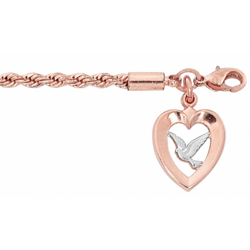 Bracelet - 7.5 in Rose Gold Plated Rope Bracelet, Boxed