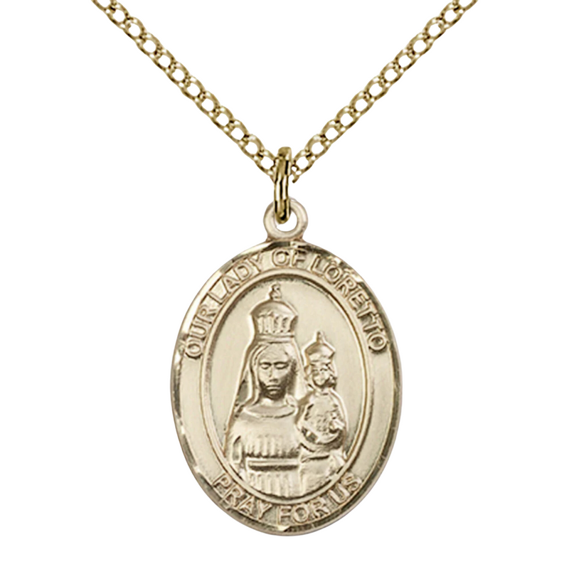 Our Lady of Loretto Necklace Gold Filled 18"
