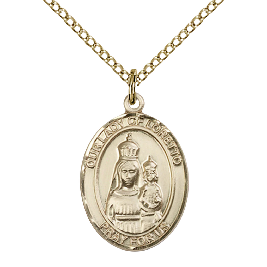 Our Lady of Loretto Necklace Gold Filled 18"