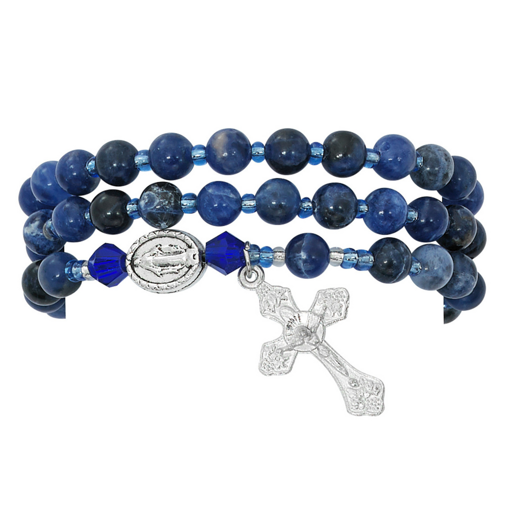 Blue Lapis Twistable Rosary Bracelet