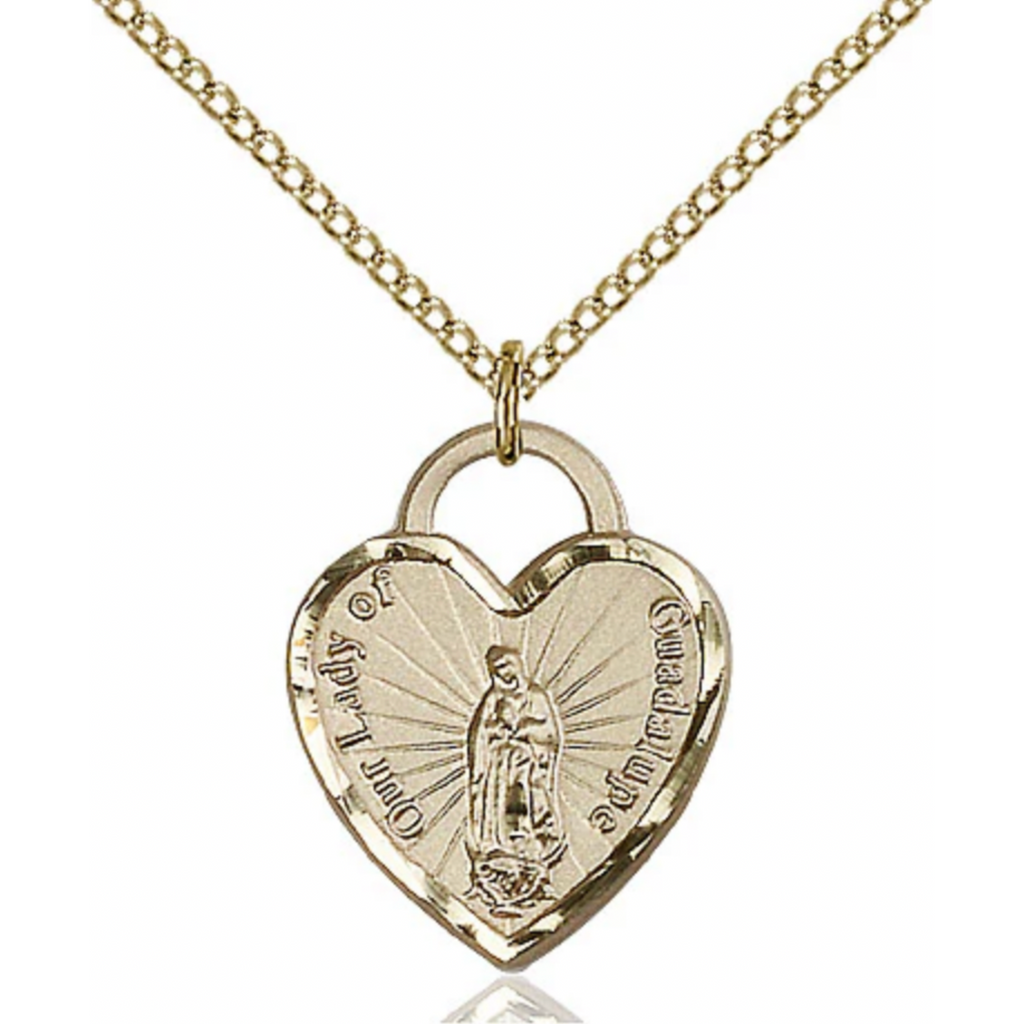 Our Lady of Guadalupe Necklace Gold Filled 18"