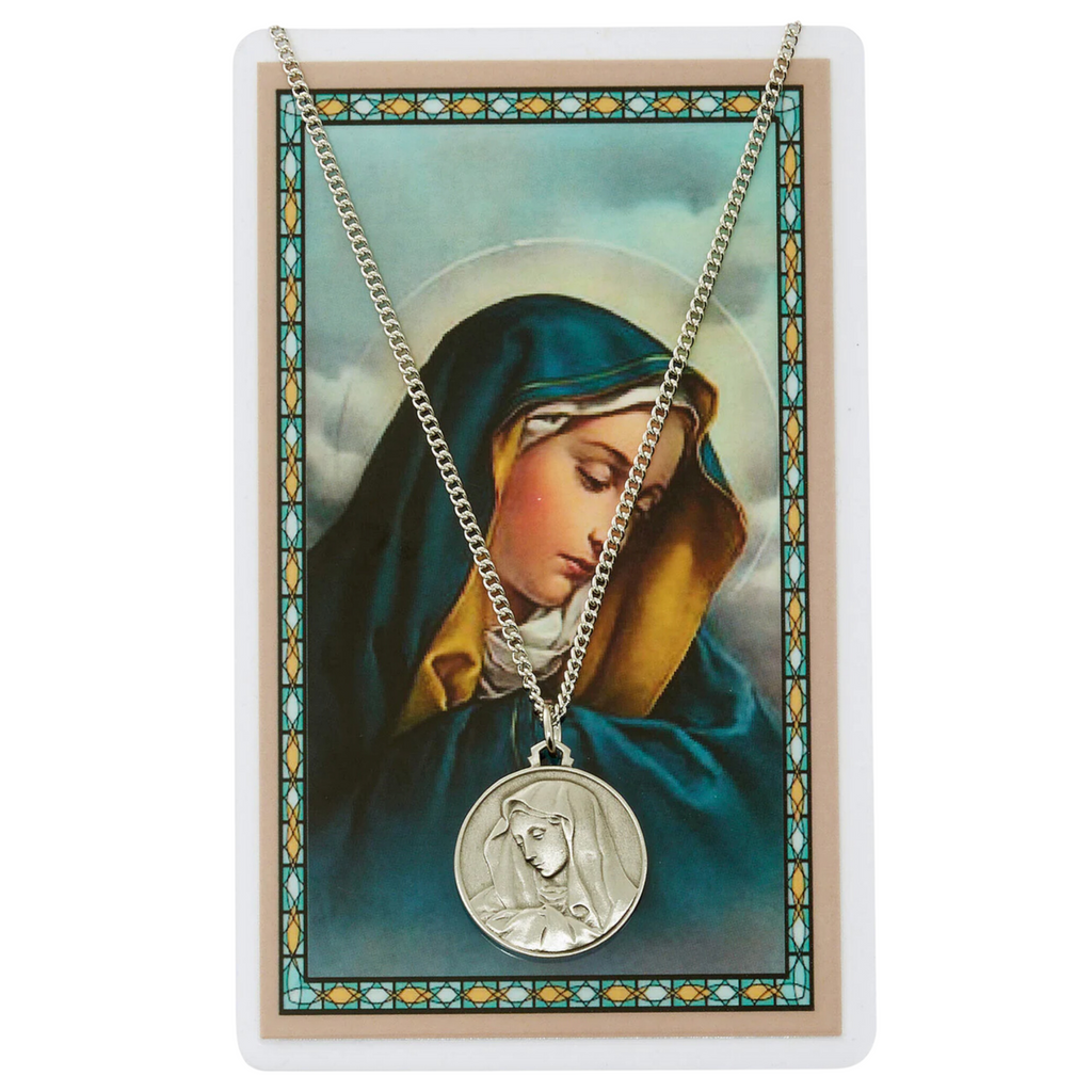 Sorrowful Mother Pendant on 18" Chain