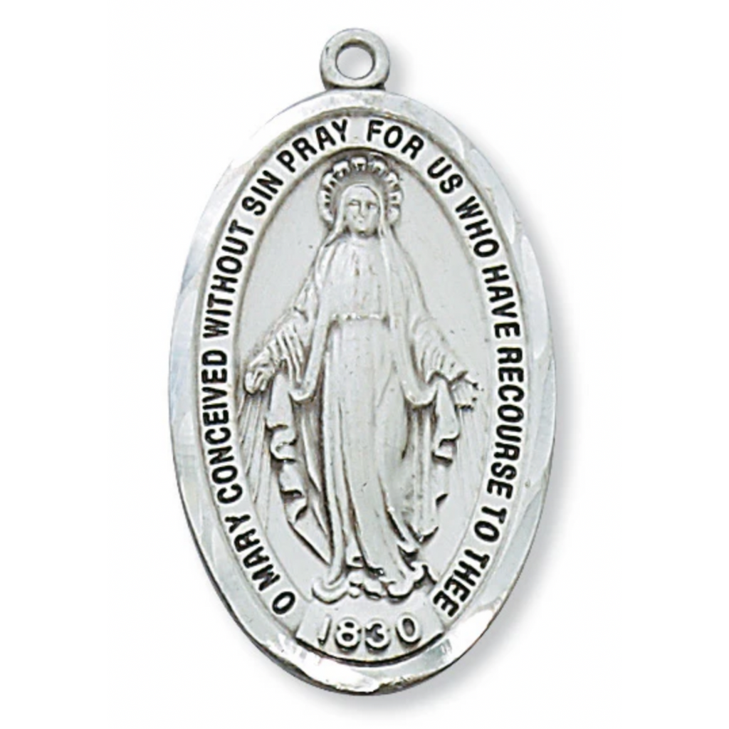 Miraculous Medal - Sterling Silver 24"