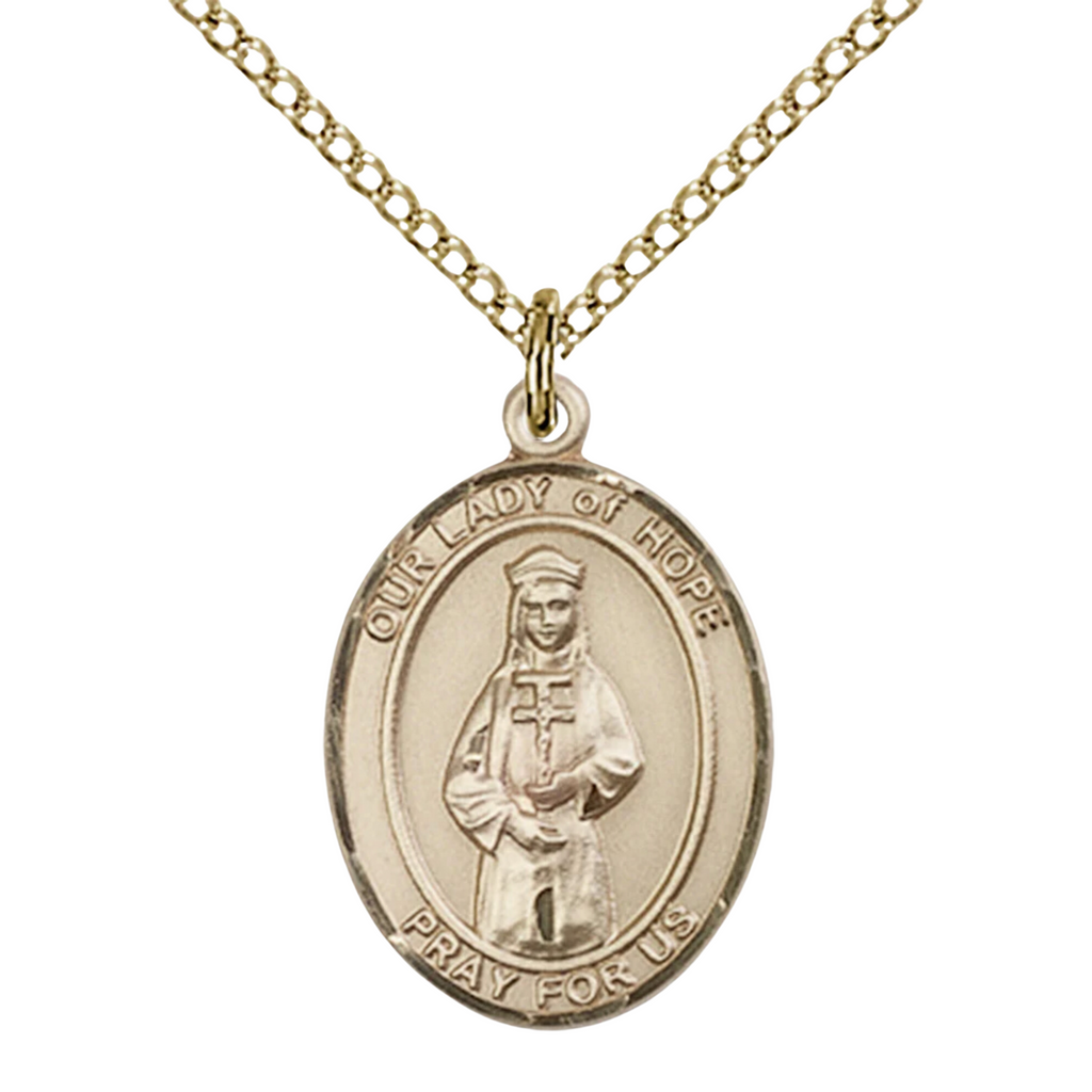 Our Lady of Hope Necklace Gold Filled 18"