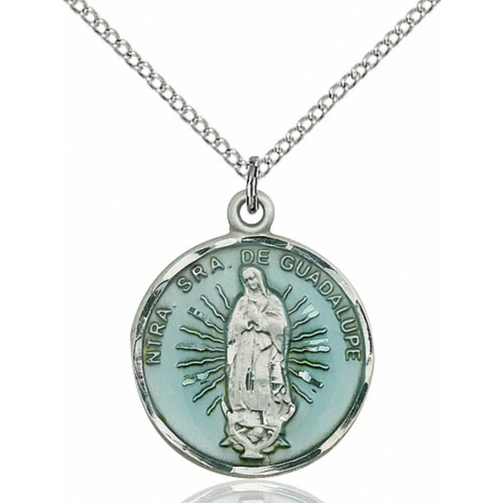 Our Lady of Guadalupe Medal Sterling Silver 18"