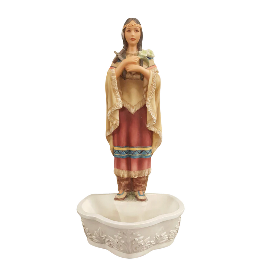 Kateri - St. Kateri Tekakwitha Holy Water Font 7.5"