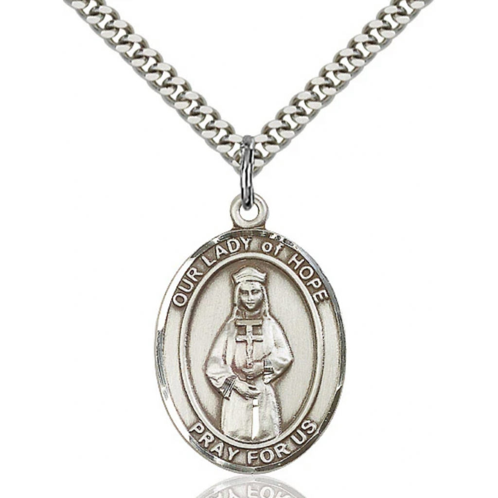 Our Lady of Hope Necklace Sterling Silver 24"