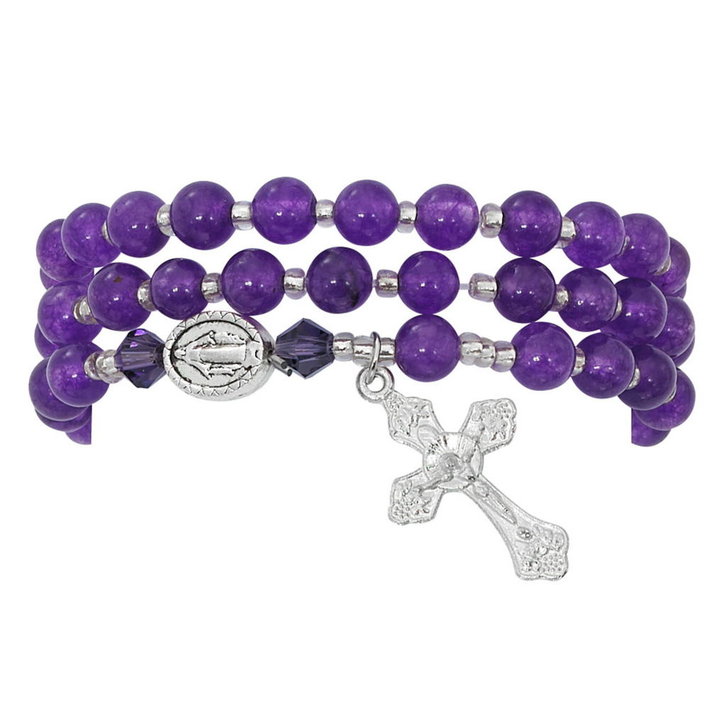 Amethyst Twistable Rosary Bracelet