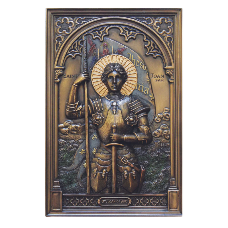 St. Joan of Arc Bronze Plaque 6x9" | Goldscheider of Vienna