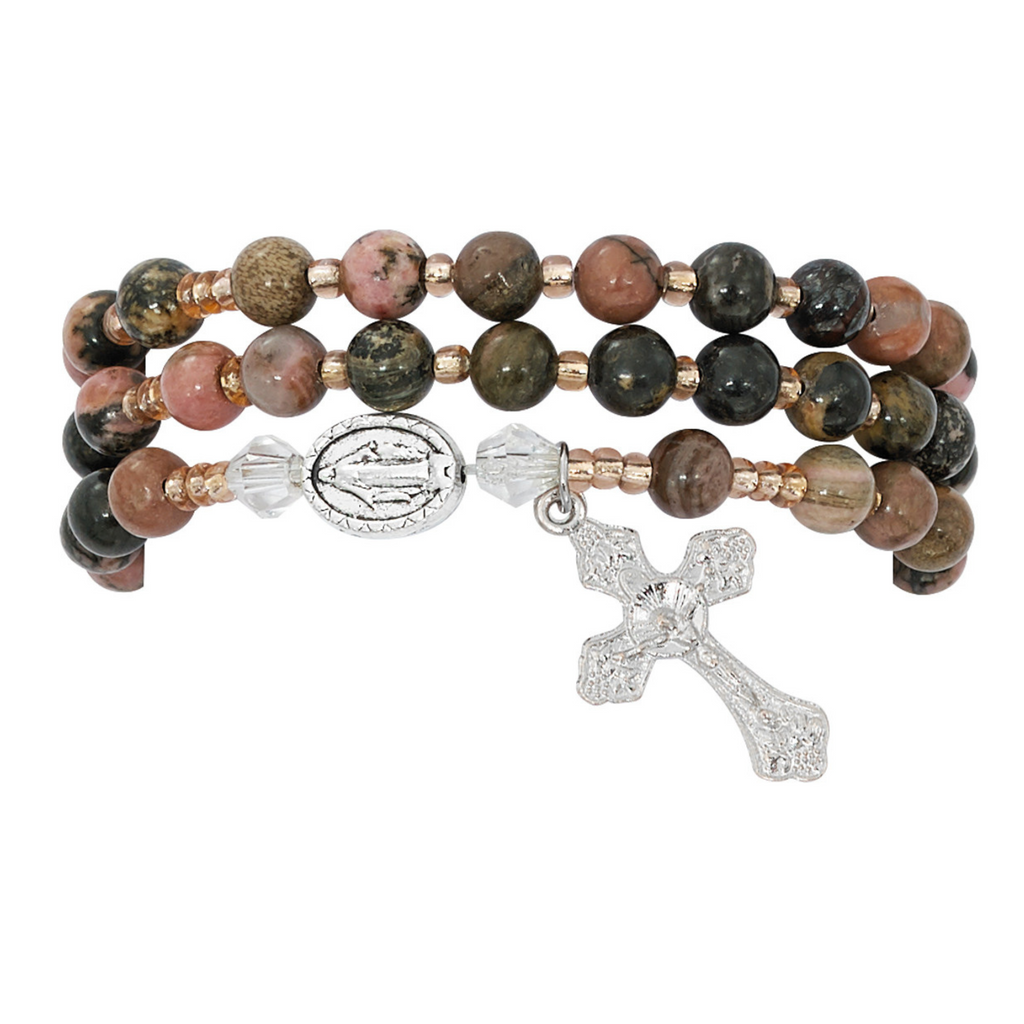 Rhodonite Twistable Rosary Bracelet