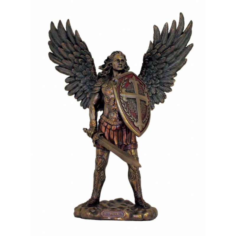 St. Michael the Archangel Statue – 11" | Cold-Cast Bronze | Goldscheider Veronese