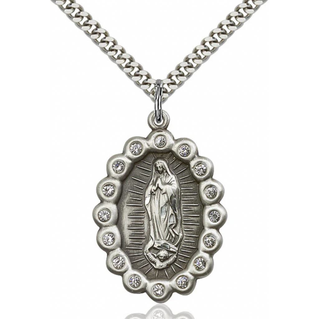 Our Lady of Guadalupe Medal Birthstone April 24"