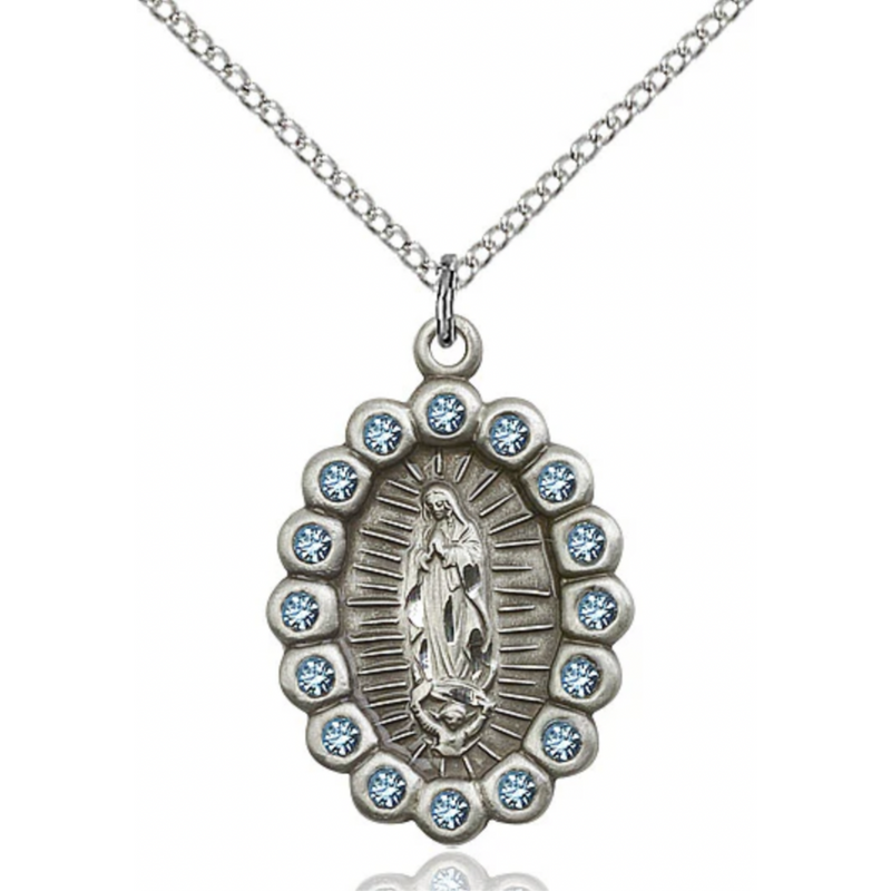 Our Lady of Guadalupe Medal Birthstone March 18"