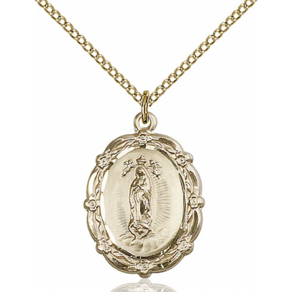 Our Lady of Guadalupe Necklace Gold Filled 18"