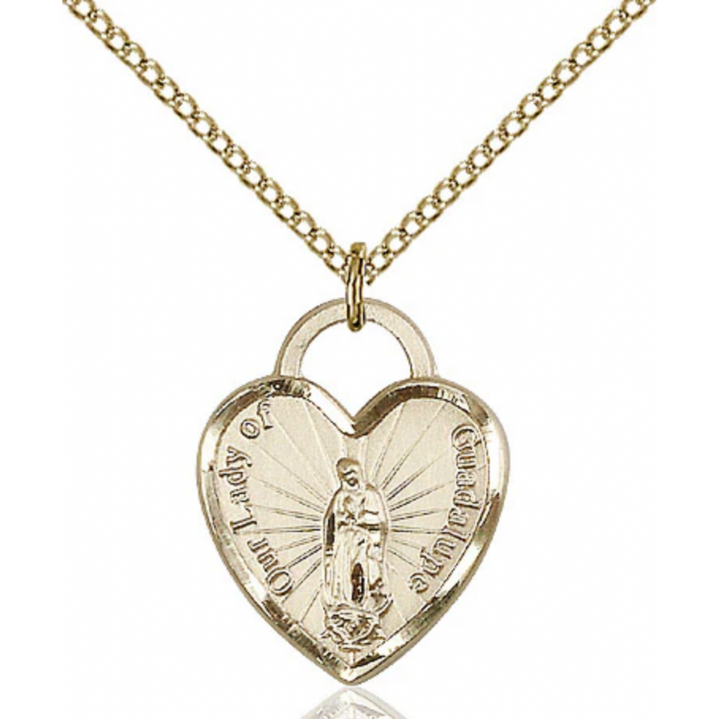 Our Lady of Guadalupe Necklace Gold Filled 18"