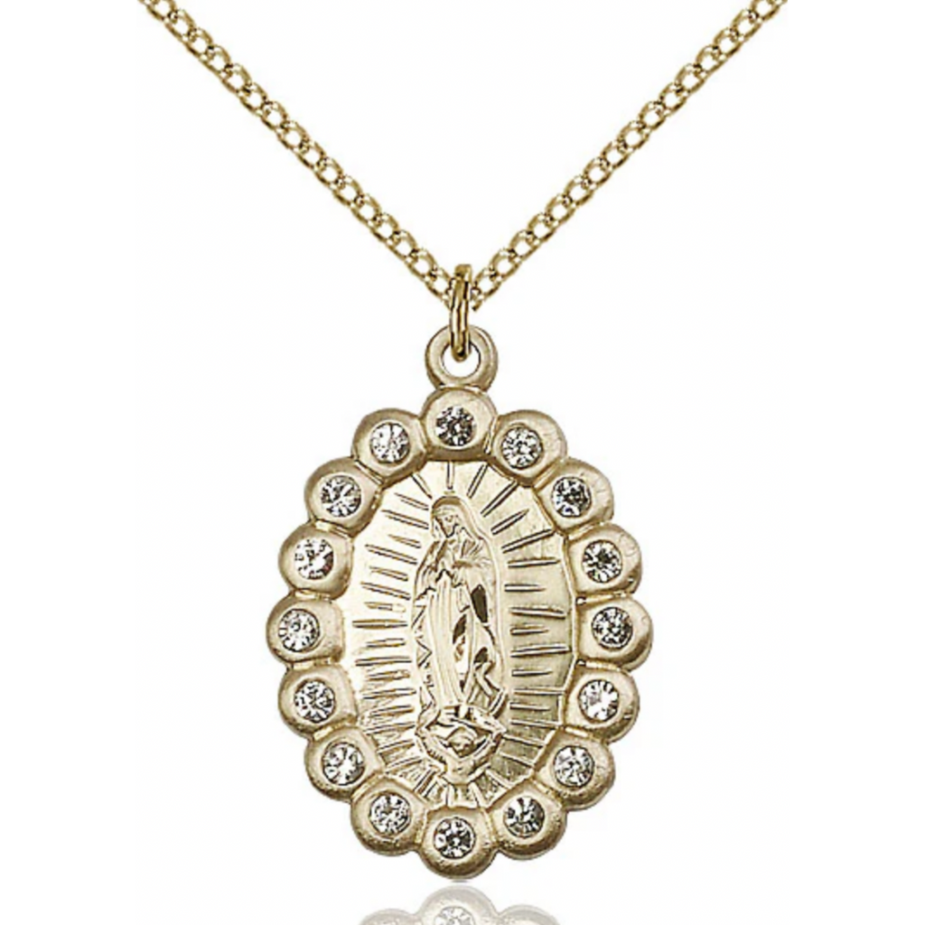 Our Lady of Guadalupe Medal Birthstone April 18"