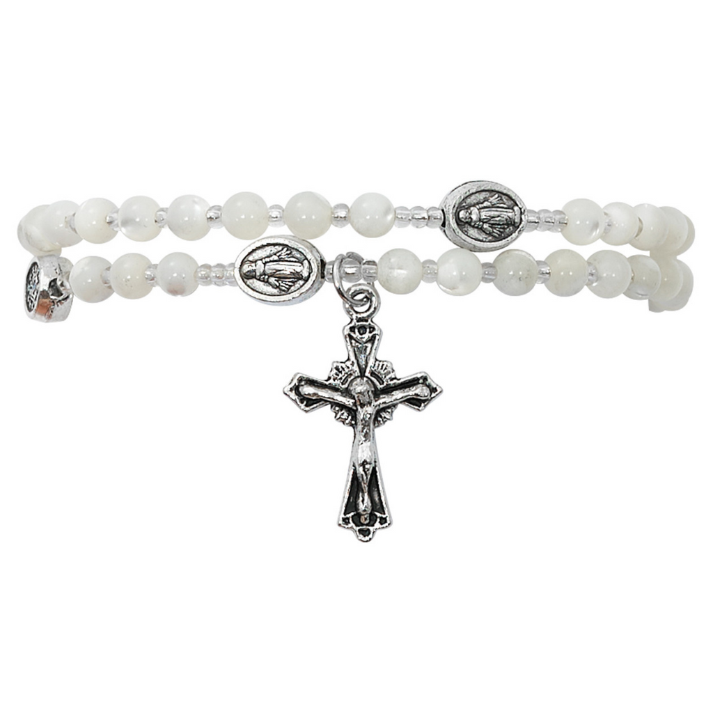 Mother of Pearl Twistable Rosary Bracelet