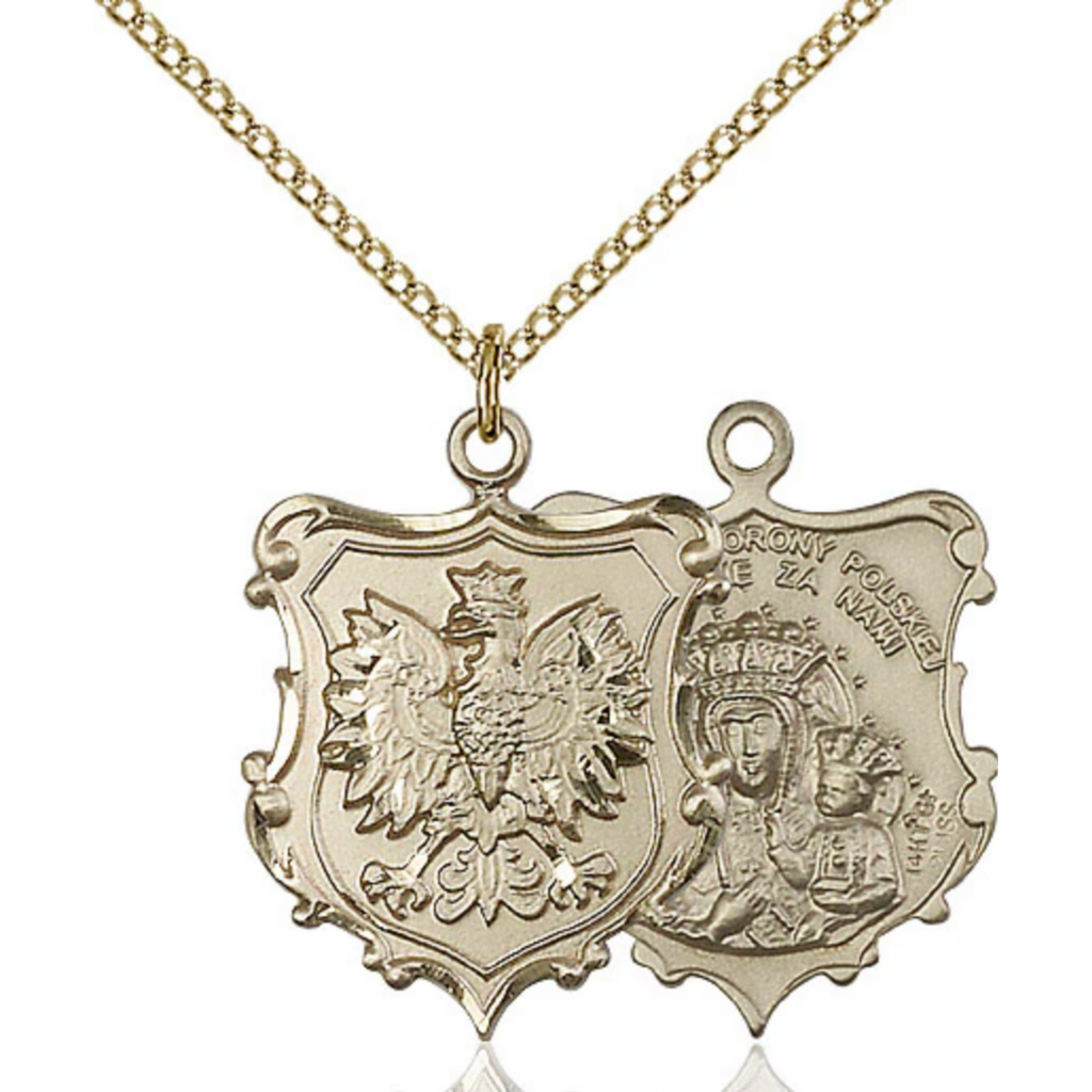 Our Lady of Czestochowa Necklace Gold Filled 18"