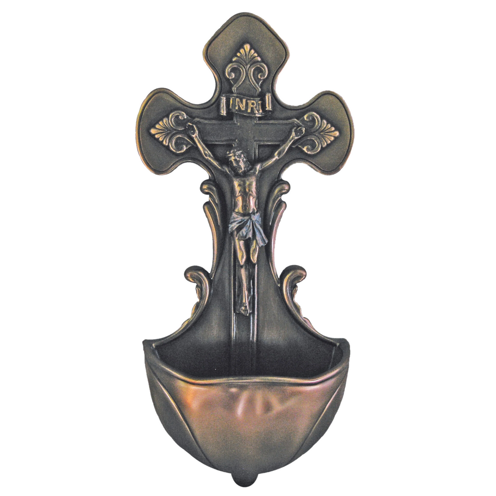 Crucifix Holy Water Font 7.5"