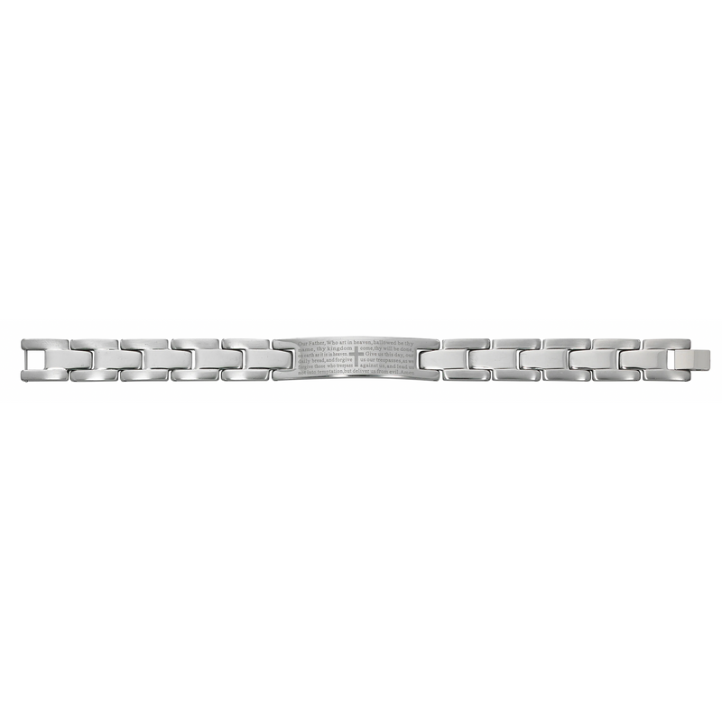 Men's Stainless Steel Our Father Bracelet, Boxed