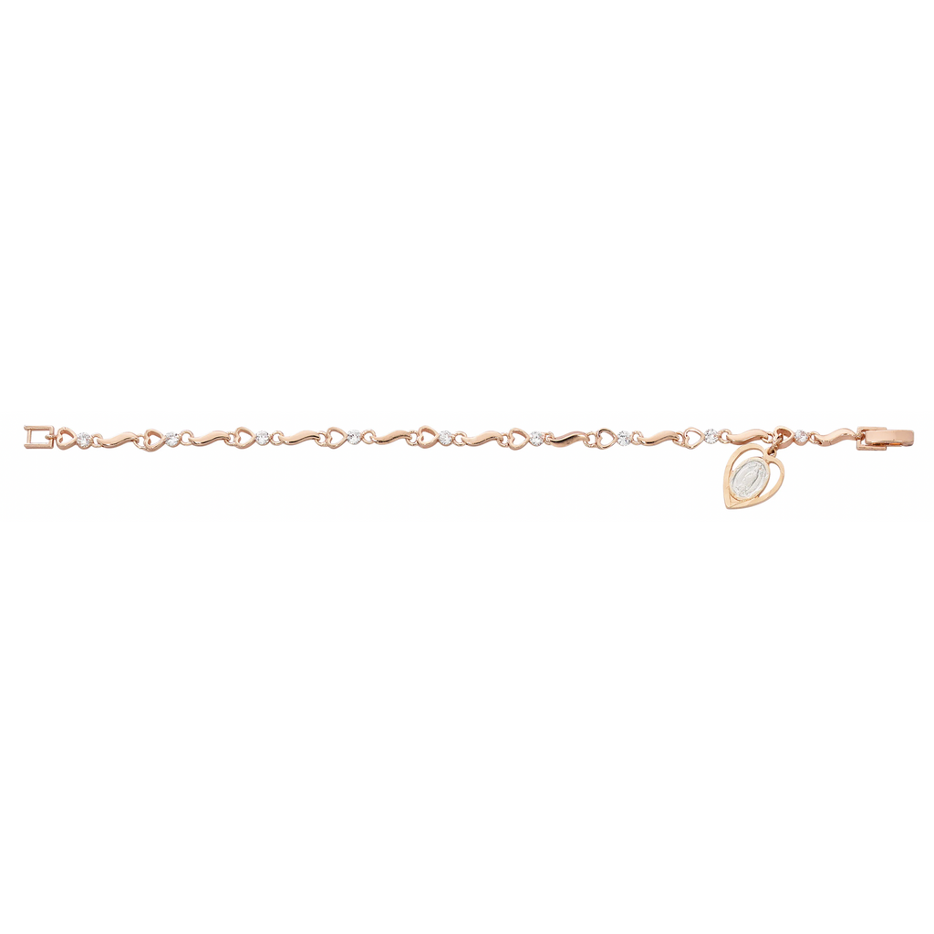 Bracelet - 7.5 in Rose Gold Cubic Zirconia Bracelet, Boxed