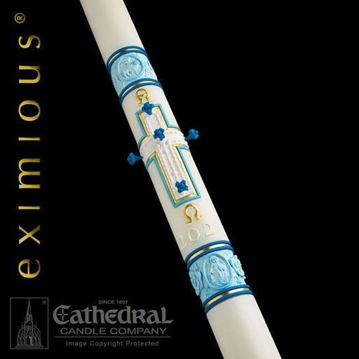 Most Holy Rosary 51% beeswax Paschal candle by Cathedral