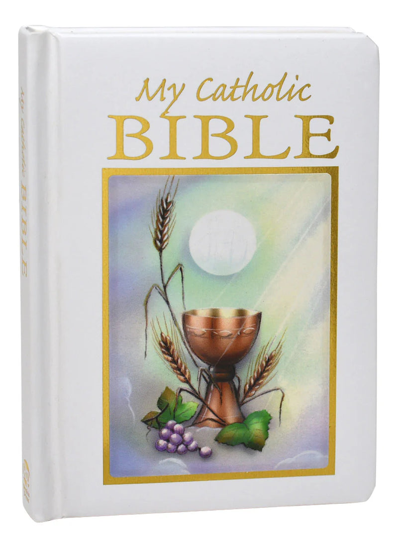 Cover of 'My Catholic Bible' with religious symbols and design.
