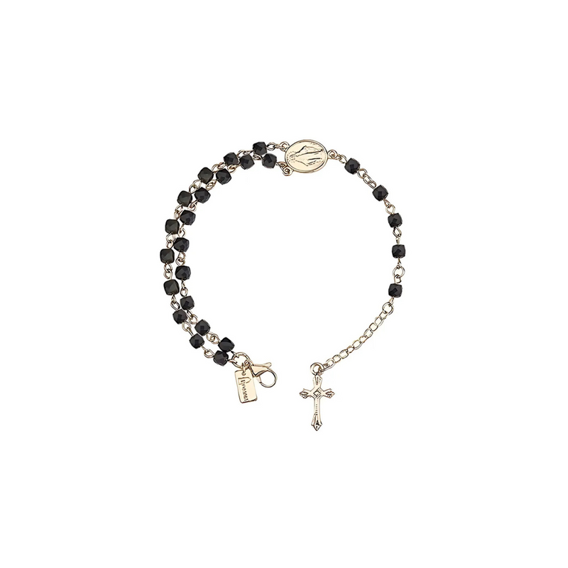 Hematite Rosary Bracelet 7"L