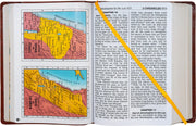 Open book with historical text and maps, featuring a map of ancient Israel and Judah.