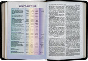 Open Bible with a colorful page.