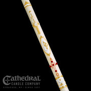 Ornamented Classic 51% beeswax Paschal candle with gold leaf detailing by Cathedral