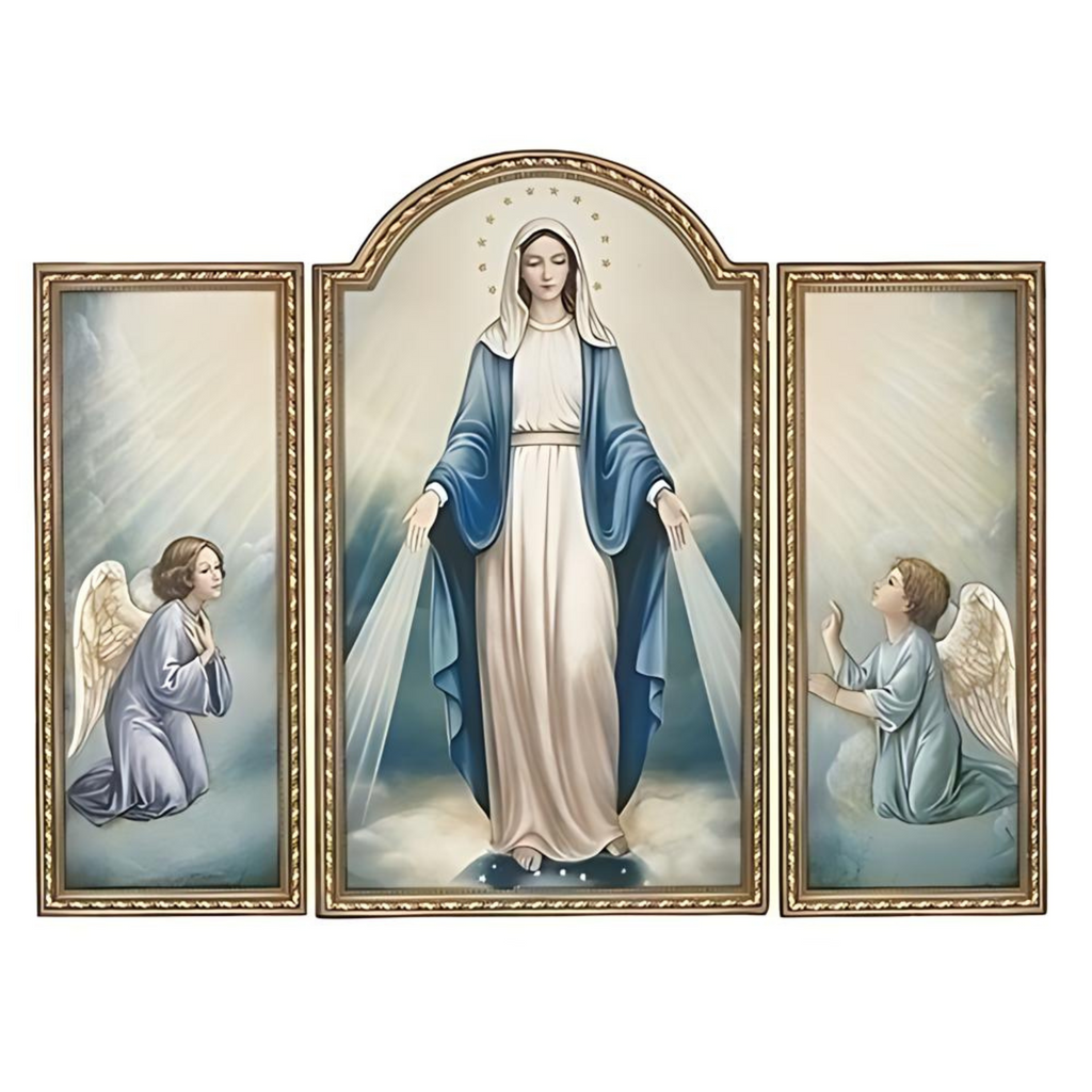 Our Lady of Grace 3 Piece Triptych 20"H