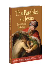 Book cover of 'The Parables of Jesus: Invitations to Grace' with a religious illustration on a white background