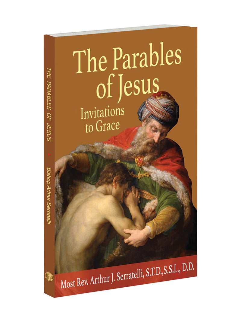 Book cover of 'The Parables of Jesus: Invitations to Grace' with a religious illustration on a white background