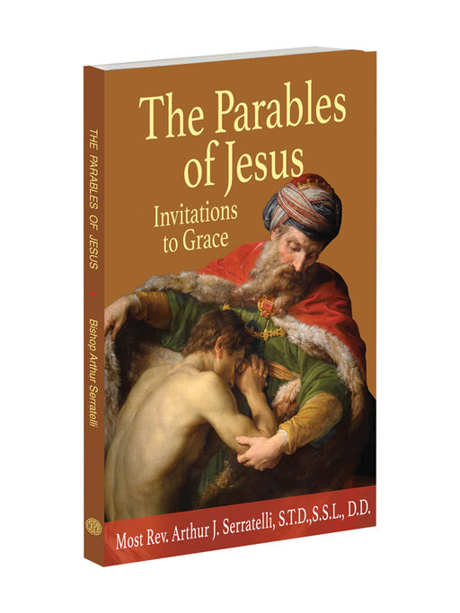 Book cover of 'The Parables of Jesus: Invitations to Grace' with a religious illustration on a white background