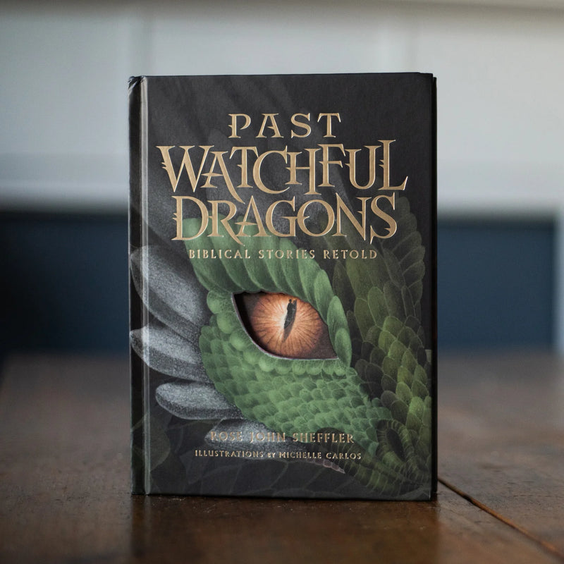 Book titled 'Past Watchful Dragons' with a dragon eye illustration on the cover.