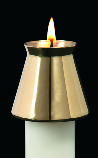 Cathedral New Style brass candle follower, 1-1/2"